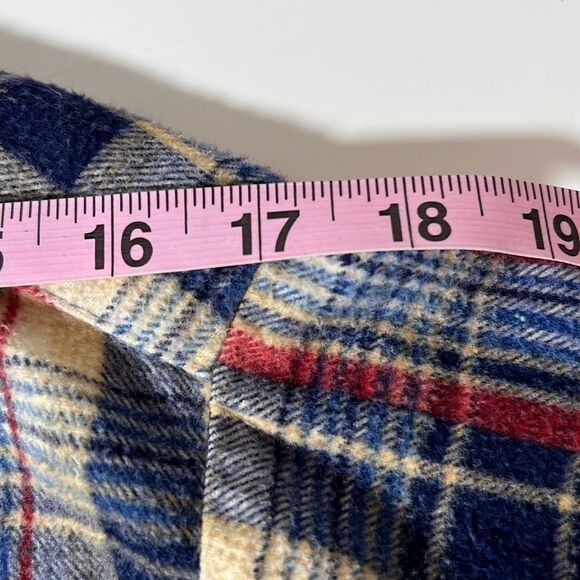 Lord Jim Long Sleeve Checkered Flannel Shirt. Blue, Red, Beige. Size Medium - Picture 8 of 9